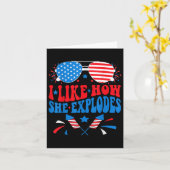 I Like How He Bangs Fireworks Funny Clothes Tee  カード (黄色い花)