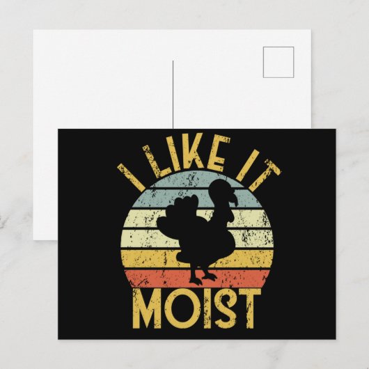 I Like It Moist Thanksgiving Retro Turkey Dinner ポストカード (正面/裏面)