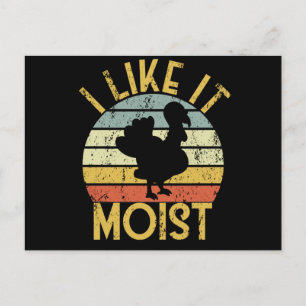 I Like It Moist Thanksgiving Retro Turkey Dinner ポストカード