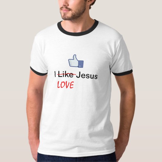 I Like (LOVE) Jesus - Facebook Tシャツ (正面)