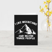 I Like Mountains And Maybe Three People Funny Camp カード (黄色い花)