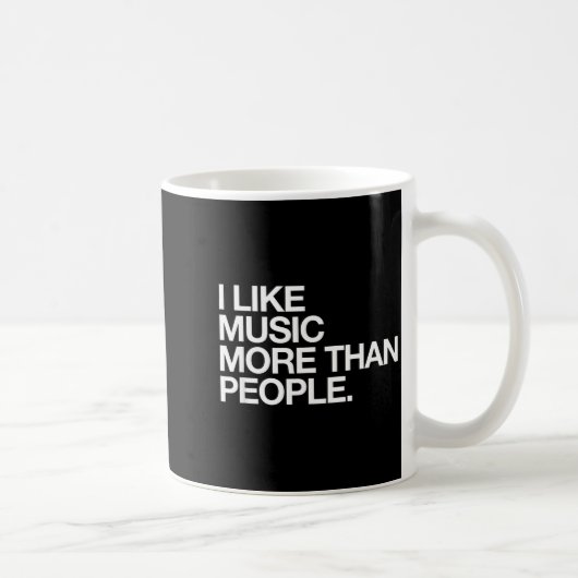 I Like Music More Than People Funny Introvert Musi コーヒーマグカップ (右)