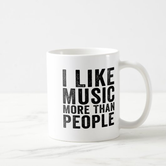 I Like Music More Than People Funny Musicians Sayi コーヒーマグカップ (右)