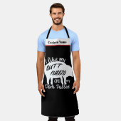 I Like My Butt Rubbed - BBQ Apron Pork Pulled エプロン (着用した状態)