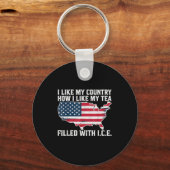 I Like My Country How I Like My Tea Filled With Ic キーホルダー (正面)