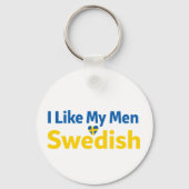 I Like My Men Swedish Funny Sweden Humor キーホルダー (裏面)