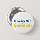 I Like My Men Swedish Funny Sweden Humor 缶バッジ (正面&裏面)