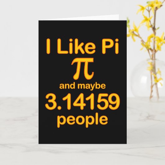 I Like Pi And Maybe 3.14159 People, Yellow Text カード (黄色い花)