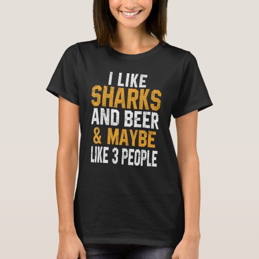 I Like Sharks And Beer   Shark   Scuba Diving Tige Tシャツ (正面)