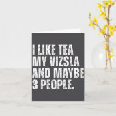 I Like Tea My Vizsla Dog Owner Tea Lover Funny Quo カード (黄色い花)