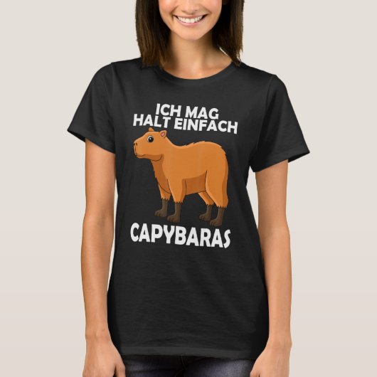 I like to hold Capybaras water pig guinea pigs Tシャツ (正面)