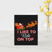 I Like To Ride On Top Funny Christmas Couple Match カード (黄色い花)