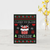I Like To Slide Inside Funny Santa Couple Matching カード (黄色い花)