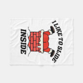 I Like To Slide Inside Funny Santa Couple Matching フリースブランケット (正面(横))