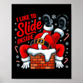 I Like To Slide Inside Funny Santa Couple Matching ポスター (正面)
