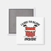 I Like To Slide Inside Funny Santa Couple Matching マグネット (正面/裏面)