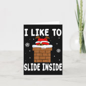 I Like To Slide Inside Funny Xmas Couple  カード (正面)