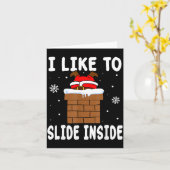 I Like To Slide Inside Funny Xmas Couple  カード (黄色い花)