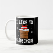 I Like To Slide Inside Funny Xmas Couple コーヒーマグカップ (左)