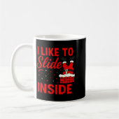 I Like To Slide Inside Funny Xmas Couple Matching  コーヒーマグカップ (左)