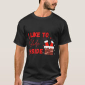 I Like To Slide Inside Funny Xmas Couple Matching  Tシャツ (正面)
