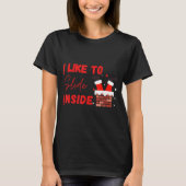 I Like To Slide Inside Funny Xmas Couple Matching Tシャツ (正面)