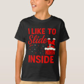 I Like To Slide Inside Funny Xmas Couple Matching  Tシャツ (正面)