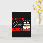 I Like To Slide Inside Funny Xmas Couple Unhinge P カード (黄色い花)