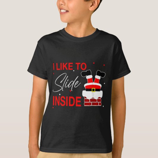 I Like To Slide Inside Funny Xmas Couple Unhinge P Tシャツ (正面)