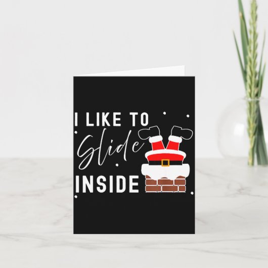 I Like To Slide Inside Ride On Top Xmas Couple Mat カード (正面)