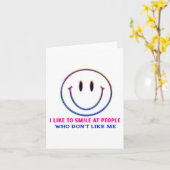 I Like To Smile At People Who Dont Like Me Funny  カード (黄色い花)