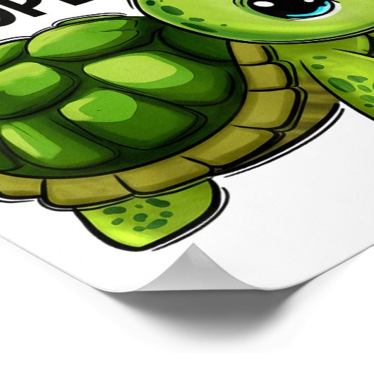 I Like Turtles And Maybe Three People Funny Retro  ポスター (角)