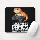 I Like Video Games Bearded Dragon Gamer Introvert マウスパッド (マウス)