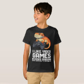 I Like Video Games Bearded Dragon Gamer Introvert  Tシャツ (正面フル)