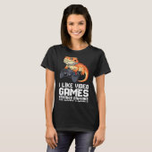 I Like Video Games Bearded Dragon Gamer Introvert  Tシャツ (正面フル)