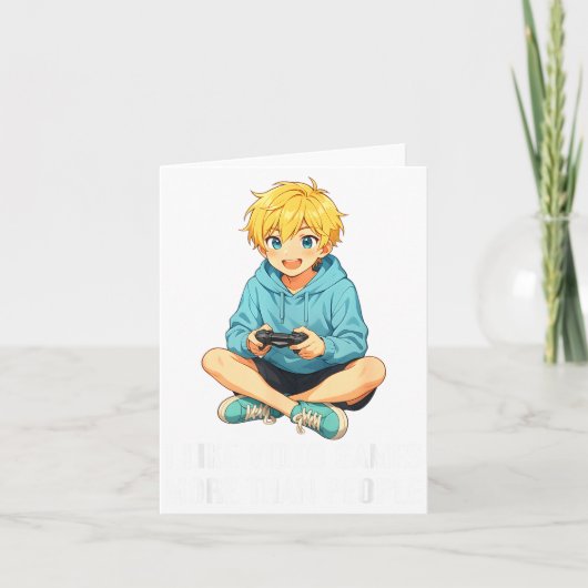 I Like Video Games More Than People Funny Gamer An カード (正面)