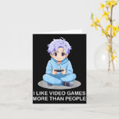 I Like Video Games More Than People Funny Gamer An カード (黄色い花)