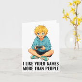 I Like Video Games More Than People Funny Gamer An カード (黄色い花)