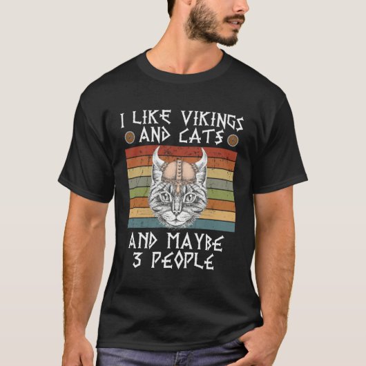 i like viking and cats and maybe 3 people tシャツ (正面)