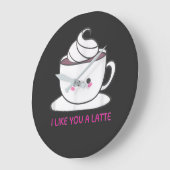 I Like You A Latte ラージ壁時計 (傾斜)