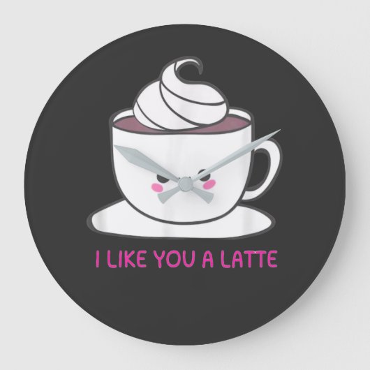 I Like You A Latte ラージ壁時計 (正面)