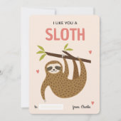 I like you a sloth classroom valentine's day card シーズンカード (正面)