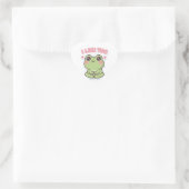 I Like You Frog Sticker Cute Shy Frog Romantic Kaw ハートシール (バッグ)