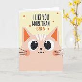 I Like You More Than Cats Love Card カード (黄色い花)