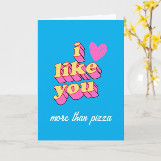 I LIKE YOU MORE THAN GREETING CARD (pink heart) カード (黄色い花)