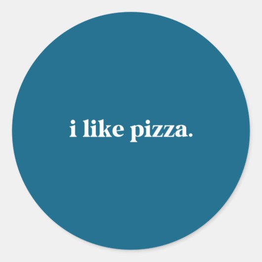 I Like Zza Food Lover Funny Quote Minimalist  ラウンドシール (正面)