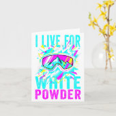 I Live For White Wder 80s 90s Retro Skiing Snowboa カード (黄色い花)