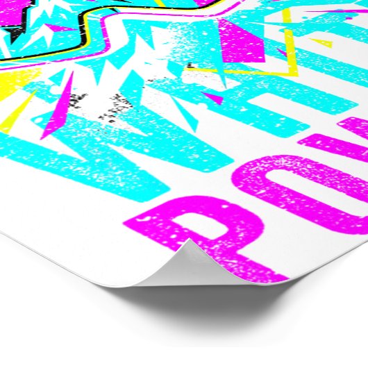 I Live For White Wder 80s 90s Retro Skiing Snowboa ポスター (角)