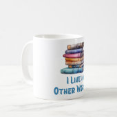I Live in Other Worlds - Book Lover コーヒーマグカップ (正面左)