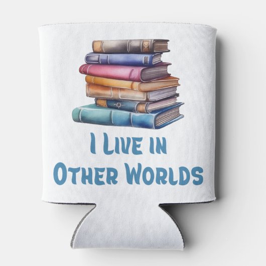 I Live in Other Worlds - Book Lover 缶クーラー (裏面)